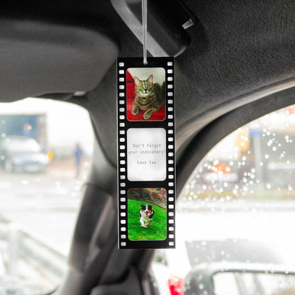 Personalised Reels Photo Car Ornament Hanging Car Polaroid Any Image Driving Test Pass Gift Idea First Car Charm Gift Photo Strip