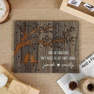 Personalized Love Birds Couple Plaque, Engagement Wedding Anniversary Gift, Custom Long Distance Couple Gift for Parent Grandparent