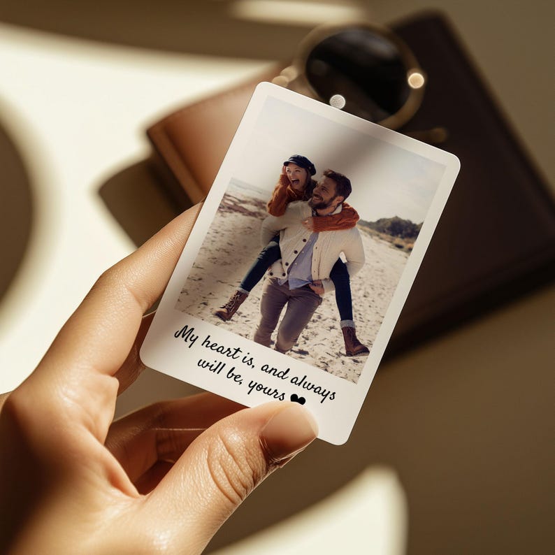 Anniversary Gift Personalized Metal Wallet Insert Custom Photo Card Romantic Gift for Husband Gift for Boyfriend Sentimental Keepsake