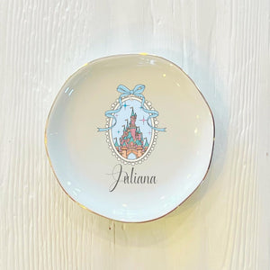 Personalized Princess Castle Trinket Dish: Girly Jewelry Holder