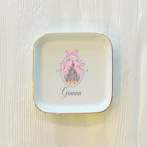 Personalized Princess Castle Trinket Dish: Girly Jewelry Holder