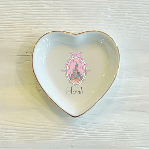 Personalized Princess Castle Trinket Dish: Girly Jewelry Holder