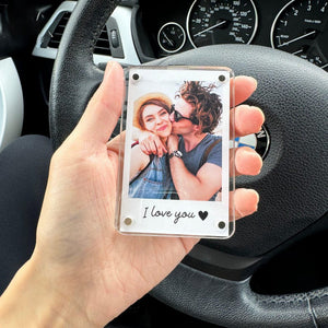Personalized Gift for Him Anniversary - Custom Photo Car Visor Clip, Romantic Drive Safe Gift, Unique Couples Keepsake, Car Photo Frame