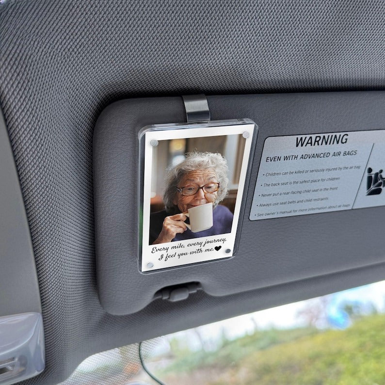 Loss of Mother Memorial Gift Personalized Car Visor Clip, Custom Photo Keepsake, Sympathy Gift for Loss, Remembrance Gift for Mom Grief Gift