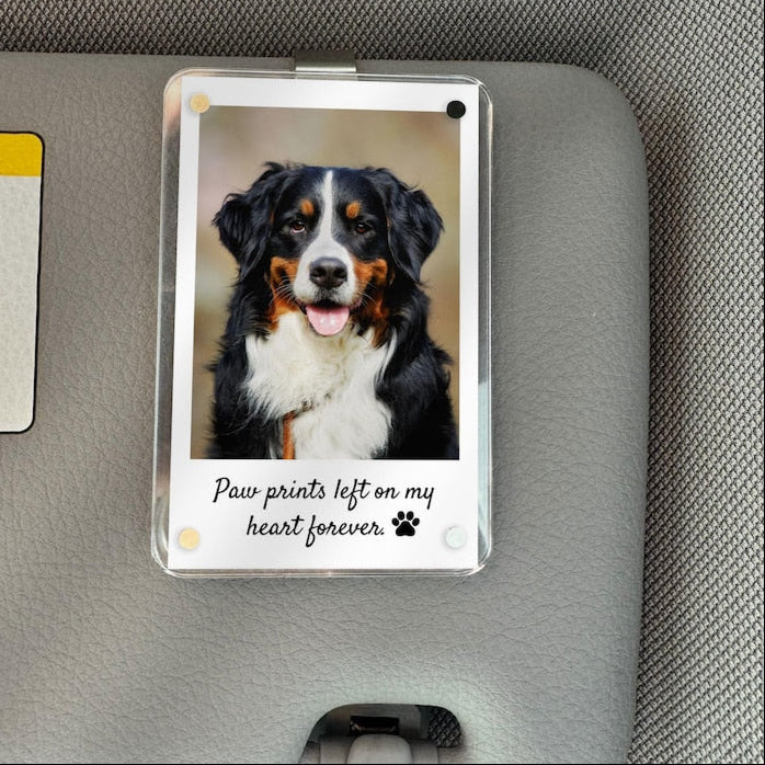 Personalized Loss of Dog Gift, Custom Dog Memorial Car Visor Clip, Pet Remembrance Gift, Pet Memorial Photo Keepsake, Sympathy Gift for Dog