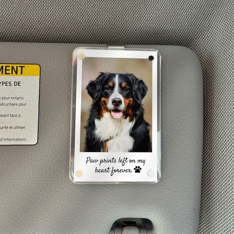 Personalized Loss of Dog Gift, Custom Dog Memorial Car Visor Clip, Pet Remembrance Gift, Pet Memorial Photo Keepsake, Sympathy Gift for Dog