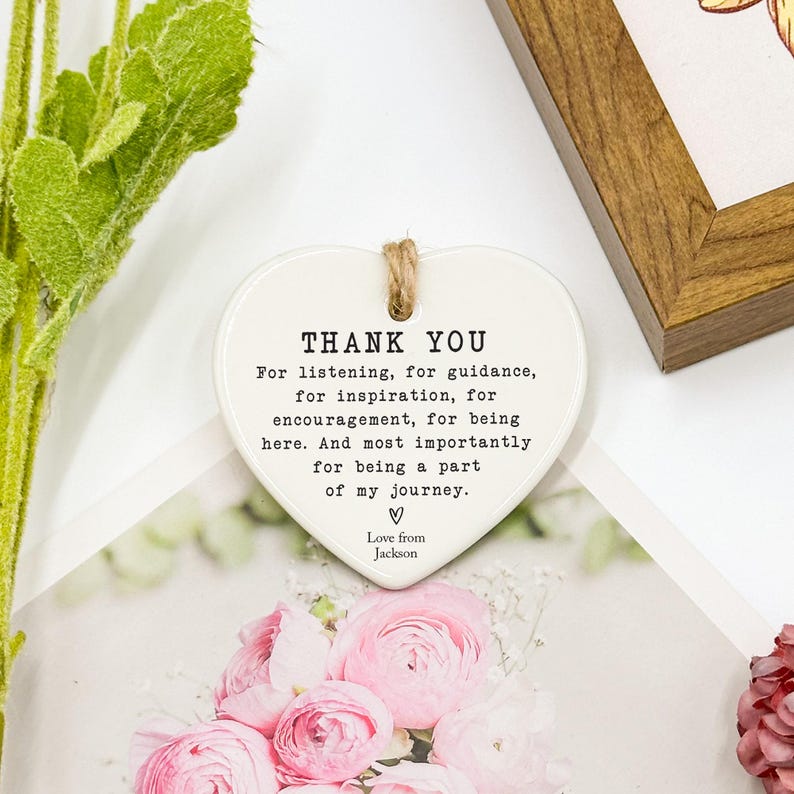 Personalized Thank You Gift, Thank You Keepsake, Thank You Present, Gift To Say Thank You, Ceramic Heart Keepsake, Gift For Friend, Thankful
