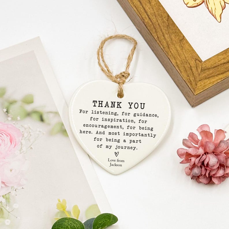 Personalized Thank You Gift, Thank You Keepsake, Thank You Present, Gift To Say Thank You, Ceramic Heart Keepsake, Gift For Friend, Thankful