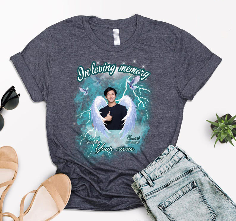 Personalized Memorial Shirt Custom Photo RIP Tee, In Loving Memory Shirt, Funeral Tribute T-Shirt, Remembrance Gift for Loss