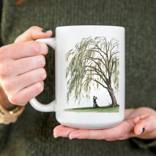9th anniversary willow, 9th anniversary gift, anniversary mug, Willow Tree 9 Year Anniversary Personalized Mug, 9th anniversary gift for her