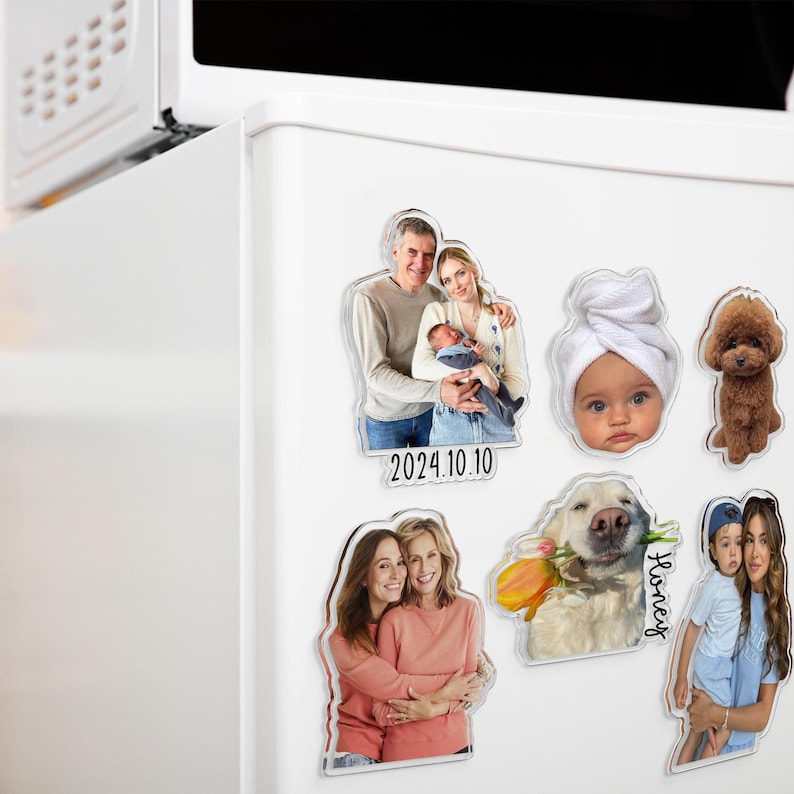 Personalized Father's Day Gift For Dad, Custom Photo Magnet, Dad And Kids Photo Magnet Gift, Family Photo Magnet Gift, Grandpa Photo Magnet
