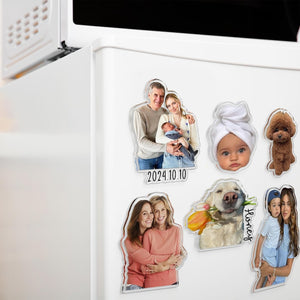 Personalized Father's Day Gift For Dad, Custom Photo Magnet, Dad And Kids Photo Magnet Gift, Family Photo Magnet Gift, Grandpa Photo Magnet