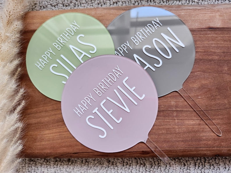 Personalized Acrylic Birthday Cake Topper