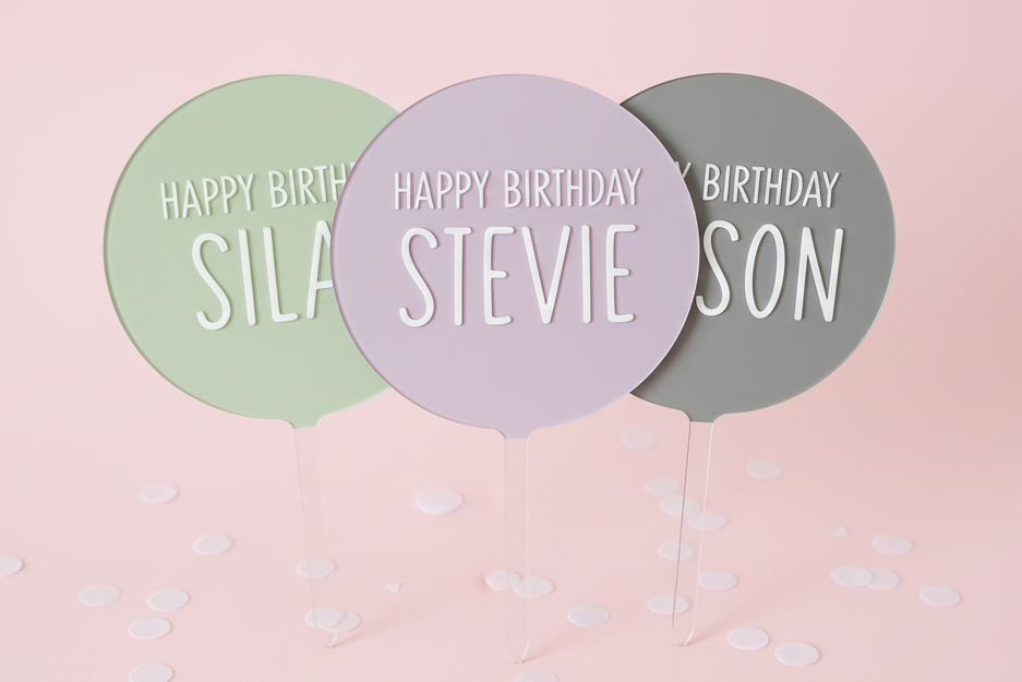 Personalized Acrylic Birthday Cake Topper