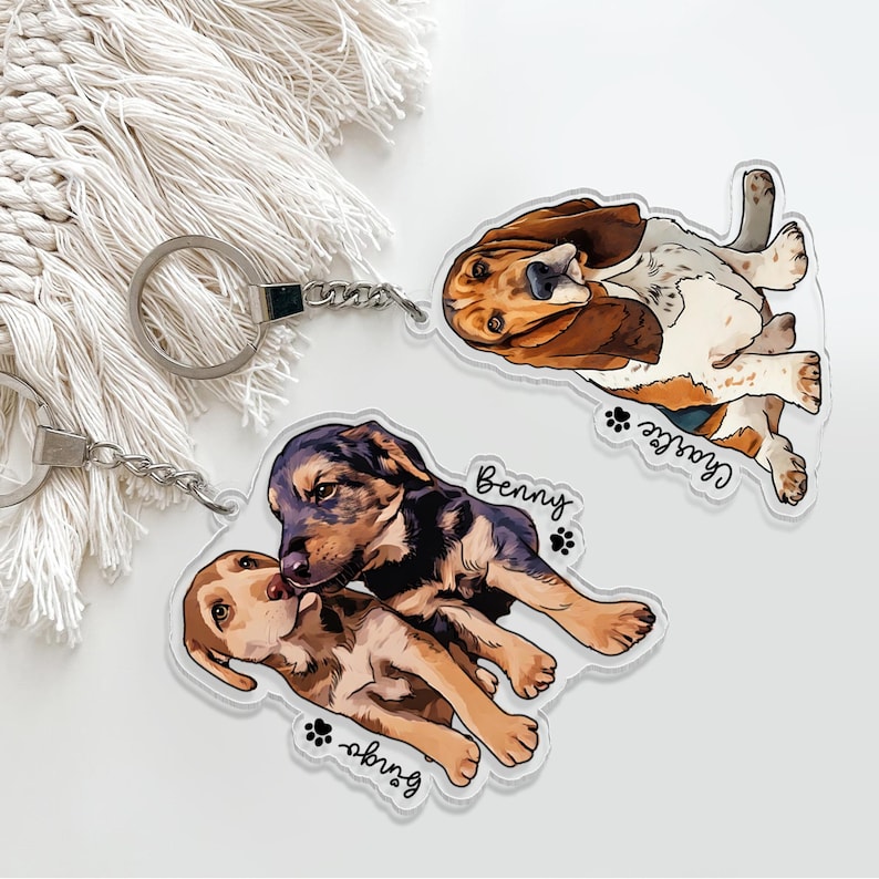Personalized Pet Lovers Gifts, Custom Pet Portrait Keychain, Pet Photo Keychain, Custom Dog Photo Keychain, Mother's Day Gift For Dog Mom
