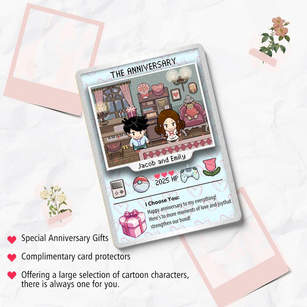 Poke Anniversary Card, Custom Poke Card, Custom Anniversary Cards, One