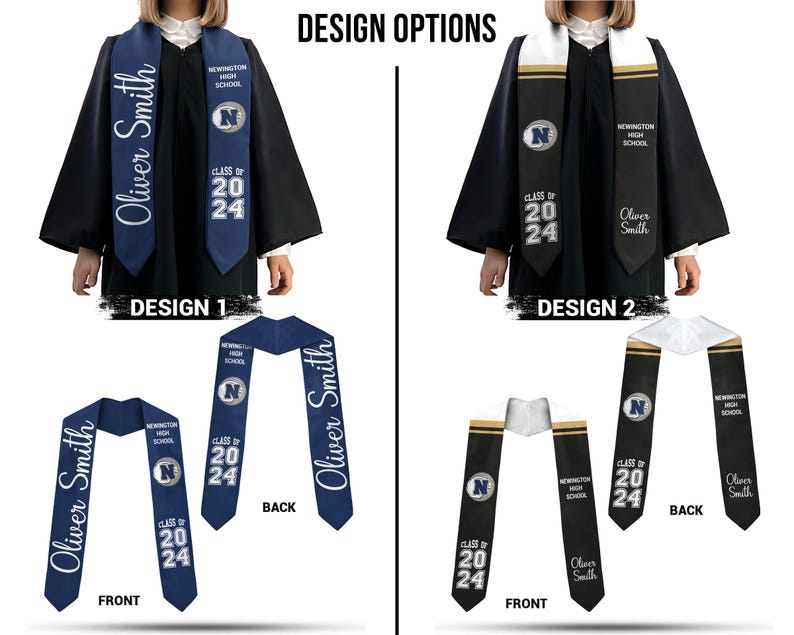 Personalized Graduation Stole, Custom Text and Photo Graduation Sash, Class of 2025, Your Own Design Stole, Graduation & Graduate Gift