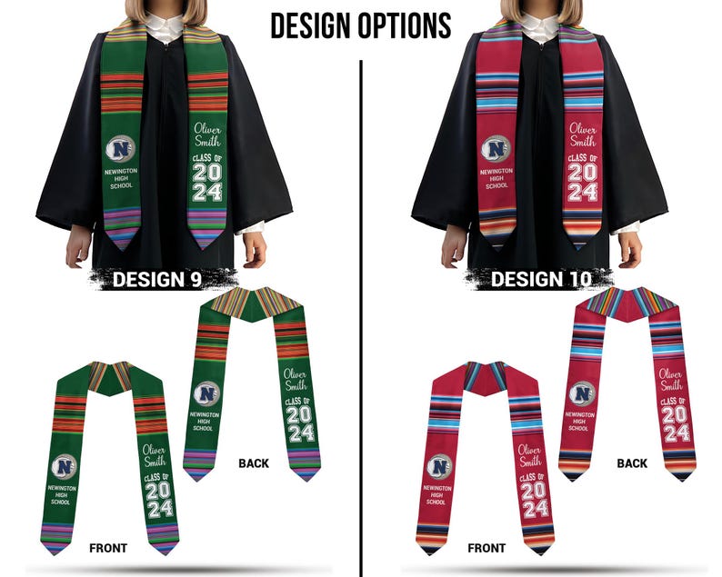 Personalized Graduation Stole, Custom Text and Photo Graduation Sash, Class of 2025, Your Own Design Stole, Graduation & Graduate Gift