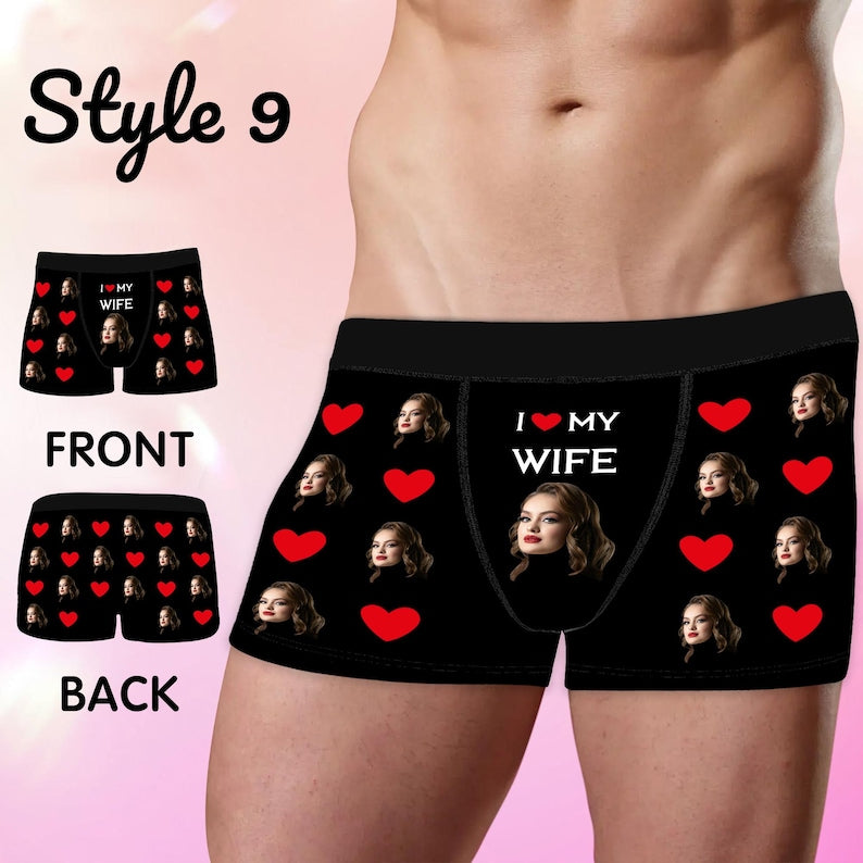 Personalized Underwear for Men, Custom Boxers with Picture, Underwear with Photo, Personalized Face Boxers, Boyfriend Husband, Gift for Him