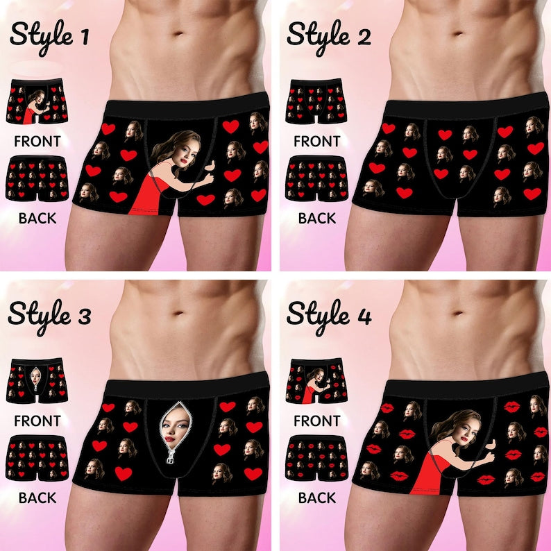 Personalized Underwear for Men, Custom Boxers with Picture, Underwear with Photo, Personalized Face Boxers, Boyfriend Husband, Gift for Him