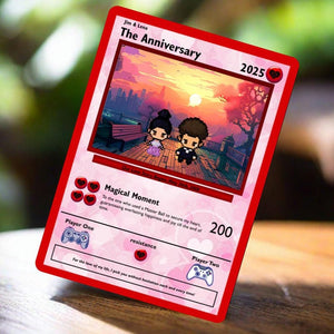 Poke Anniversary Card - Personalized Anniversary Gifts - Anniversary Gift - Gift for Him - Gift for Her - Vday Gift - Valentine's Day Gift