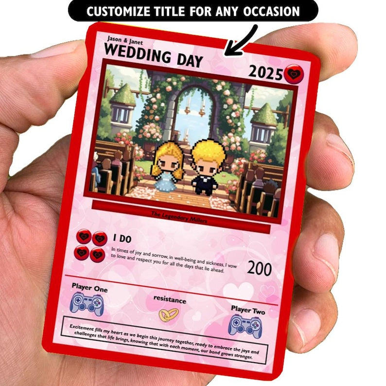 Personalized Poke Wedding Card - Custom Gift for Wedding - Newly Wed Gifts - Wedding Gift Ideas - Newly Wed Gift - Engagement Gift