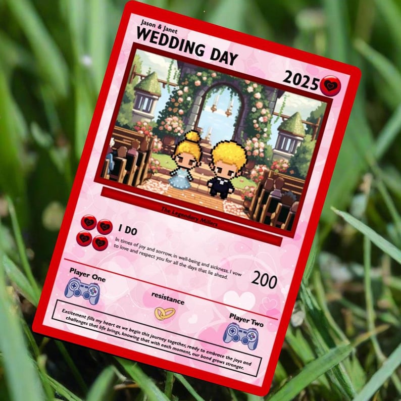 Personalized Poke Wedding Card - Custom Gift for Wedding - Newly Wed Gifts - Wedding Gift Ideas - Newly Wed Gift - Engagement Gift