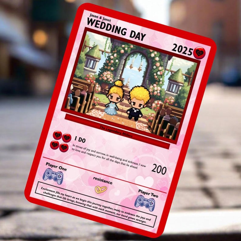 Personalized Poke Wedding Card - Custom Gift for Wedding - Newly Wed Gifts - Wedding Gift Ideas - Newly Wed Gift - Engagement Gift