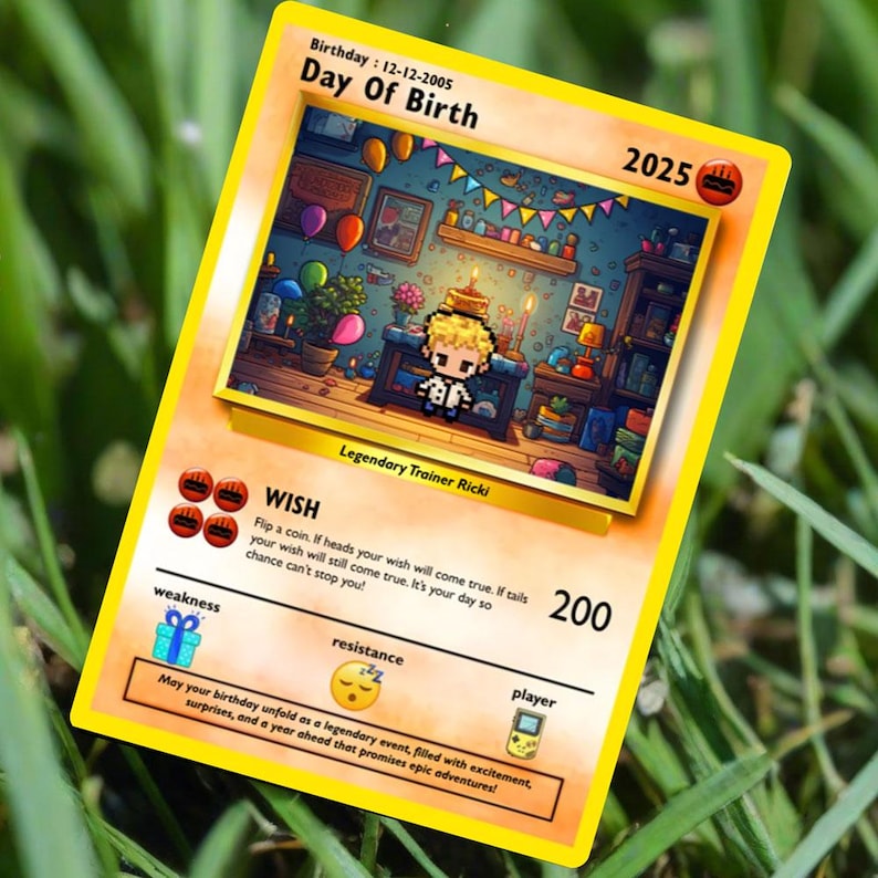 Personalized Birthday Card - Poke Birthday Gift - Custom Birthday Card - Birthday Gift For Her - Birthday Gift For Him