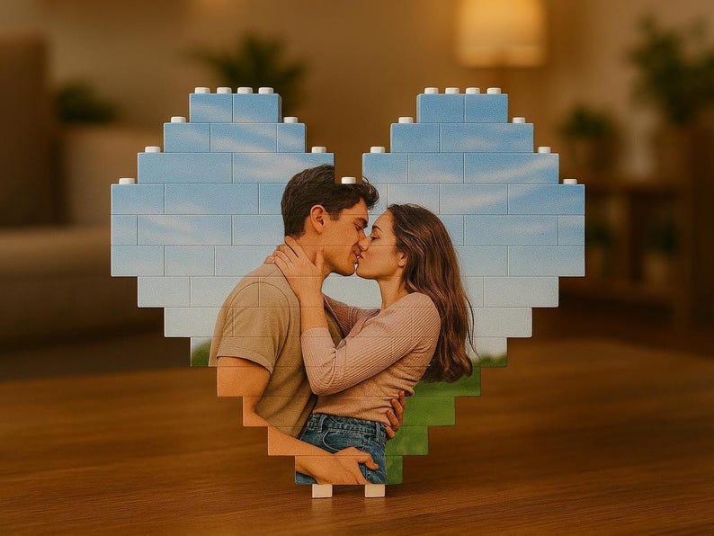Custom Photo Building Blocks For Couples | Gifts For Boyfriend | Anniversary Gift | Couple Gifts | Gift For Him | Personalized Gift