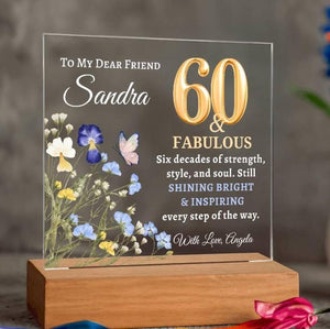 Personalized 60th Birthday Night Light, 1965 Year Photo Collage Night Light, 60th Birthday Party Gift, Anniversary Gifts, Gifts for Her, Him