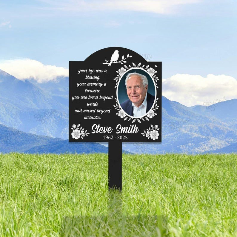Personalized Photo Grave Marker, Photo Grave Marker, Outdoor Memorial Plaque, Sympathy Plaque, Remembrance Sign, Cemetery Sign
