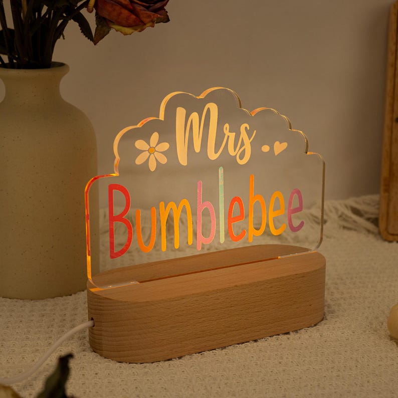 Teacher Appreciation Gift, Custom Teacher's Name Lamp, Personalized Teacher Desk Name Plate, Custom Teacher Gifts, Back to School 2025