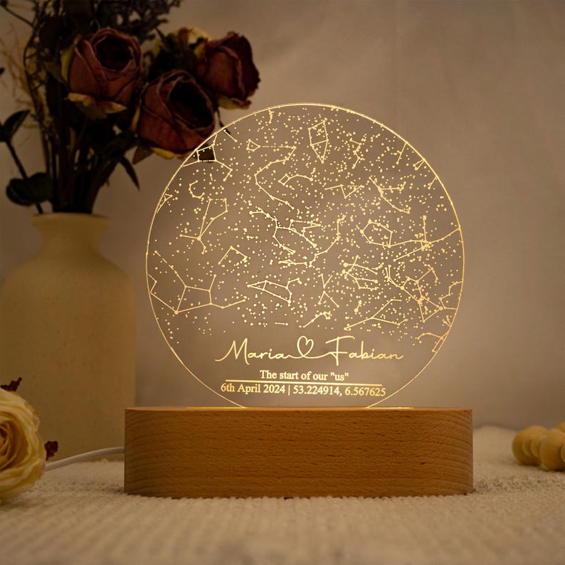 Custom Star Map by Date, Anniversary Gift, Starry Night Save the Date, Constellation Map by Date, Star Location, Couple Gift, Wedding Gift