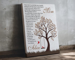 Custom Canvas For Mom, Personalized Mothers Day Gift, Gift For Mom From Daughter, Mom Gifts From Kids, Mom Print Gift