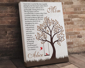 Custom Canvas For Mom, Personalized Mothers Day Gift, Gift For Mom From Daughter, Mom Gifts From Kids, Mom Print Gift
