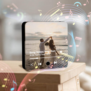 Personalized Music Magnet Fridge Magnet - Custom Photo Album Magnets With Your Text - Family Gifts for Dad Mom