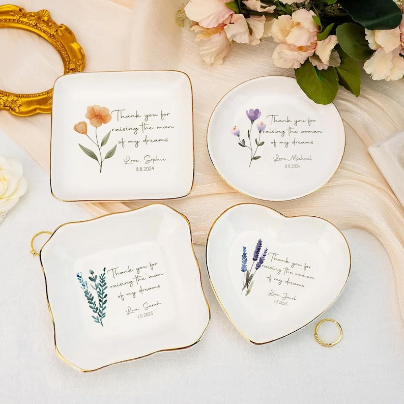 Personalized Wedding Ring Dish For Mother Of The Bride & Groom Gift From Daughter Thank You For Raising The Man Of My Dream Gift For Mom