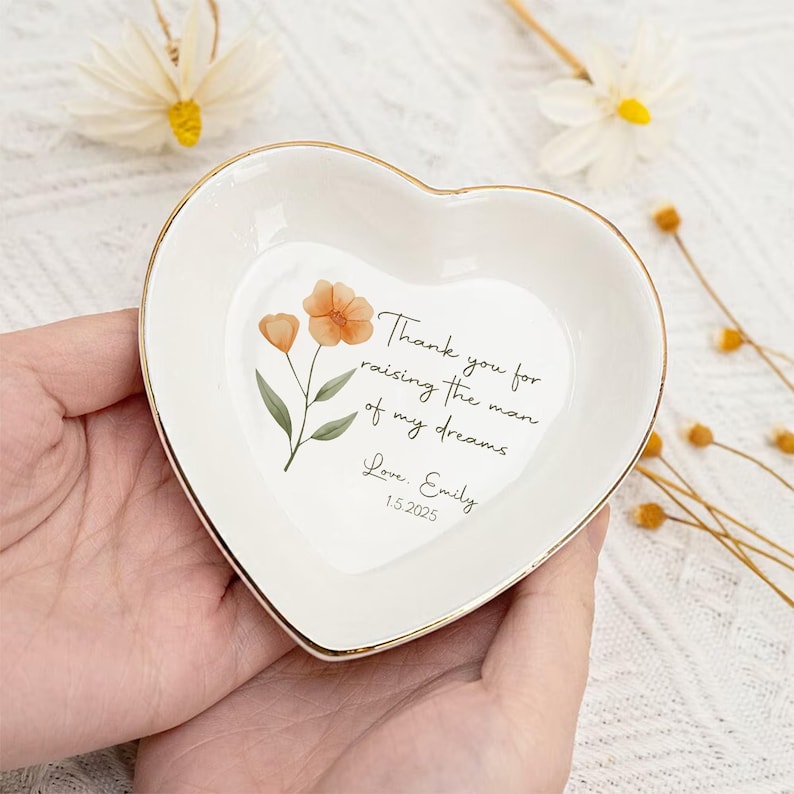 Personalized Wedding Ring Dish For Mother Of The Bride & Groom Gift From Daughter Thank You For Raising The Man Of My Dream Gift For Mom