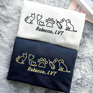 Custom Veterinary Technician Sweatshirt, Embroidered LVT Shirt, Graduation Registered Nurse Shirt, Future Veterinarian Gift il_794xN.6775996664_mfvz.jpg