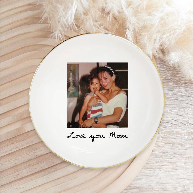 Mothers Day Gift for Mom, Custom Photo Trinket Tray, Custom Ring Dish with Picture, Gift for Grandma, Mom Gift from Daughter, Birthday Gift