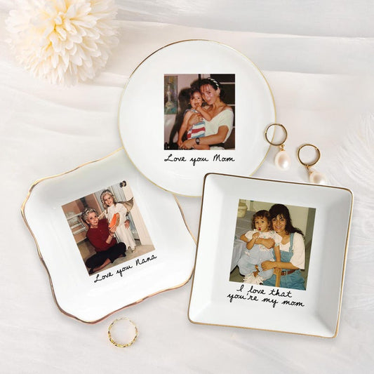 Mothers Day Gift for Mom, Custom Photo Trinket Tray, Custom Ring Dish with Picture, Gift for Grandma, Mom Gift from Daughter, Birthday Gift