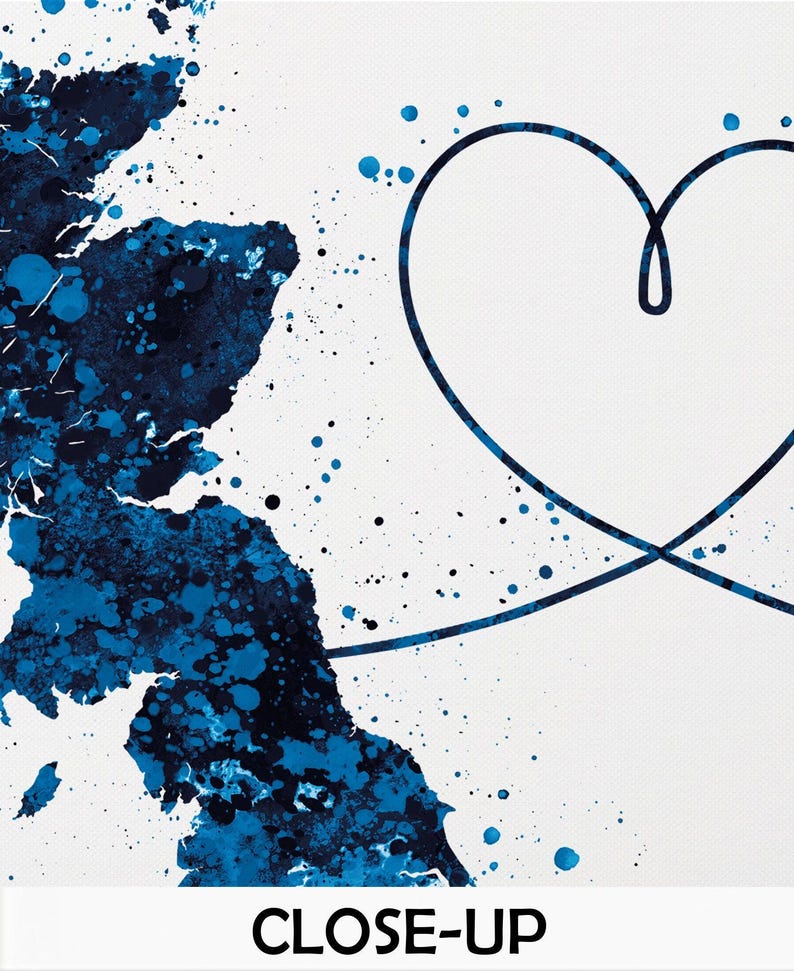 Personalised Map Print Watercolor Print Any Two Maps Moving Abroad Present Distance Gifts Country to Country Customized Wall Art