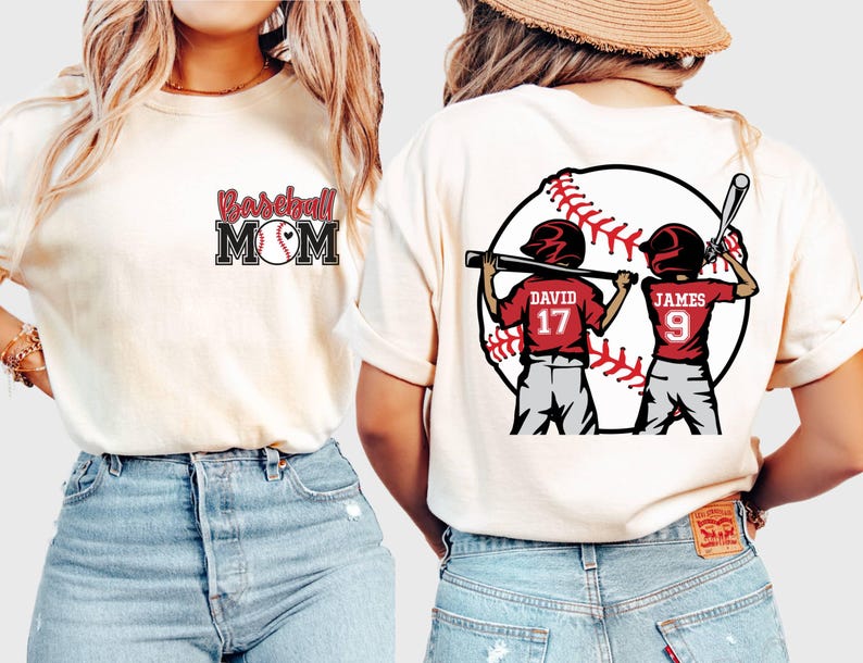 Custom Baseball Kids Mom Shirt,Personalized Baseball Name Shirt, Baseball Jersey Number Tee, Gameday Cheer Mom Gift for Mom
