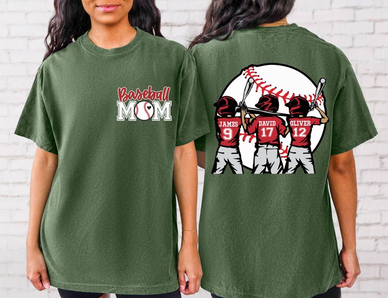Custom Baseball Kids Mom Shirt,Personalized Baseball Name Shirt, Baseball Jersey Number Tee, Gameday Cheer Mom Gift for Mom