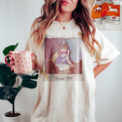 Custom Vintage Photo And Year, Custom Shirt With Picture Personalized 30th Birthday Gift Vintage 30th Birthday Party Vintage Est 1995 Shirt