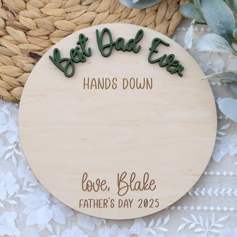 Father's Day Handprint DIY Sign, Personalized Father's Day Handprint Art, First Father's Day Gift From Child, Best Dad Hands Down Sign