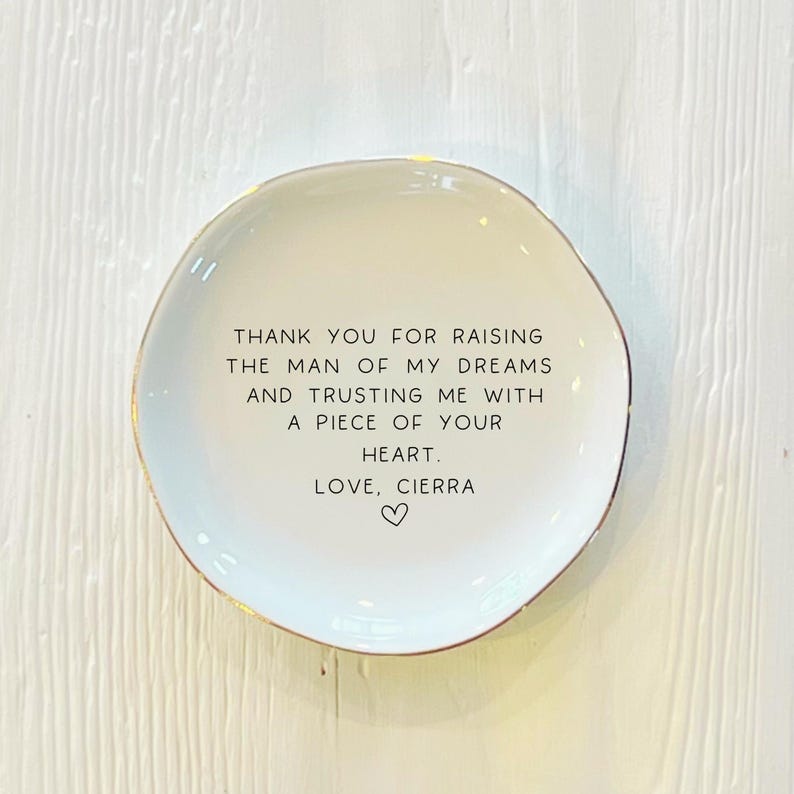Thank you for Raising Man of my Dreams Ring Trinket Dish | Mother in Law Ring Dish | Custom Jewelry Dish | Wedding Gift from Daughter In Law