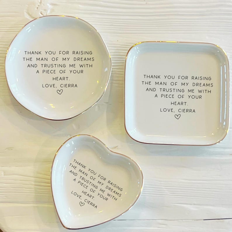 Thank you for Raising Man of my Dreams Ring Trinket Dish | Mother in Law Ring Dish | Custom Jewelry Dish | Wedding Gift from Daughter In Law