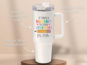 Custom Teacher Tumbler, Personalized 40oz Teacher Tumbler with Handle Gifts for Teacher Appreciation Gift for Teacher Travel Mug Teacher Cup